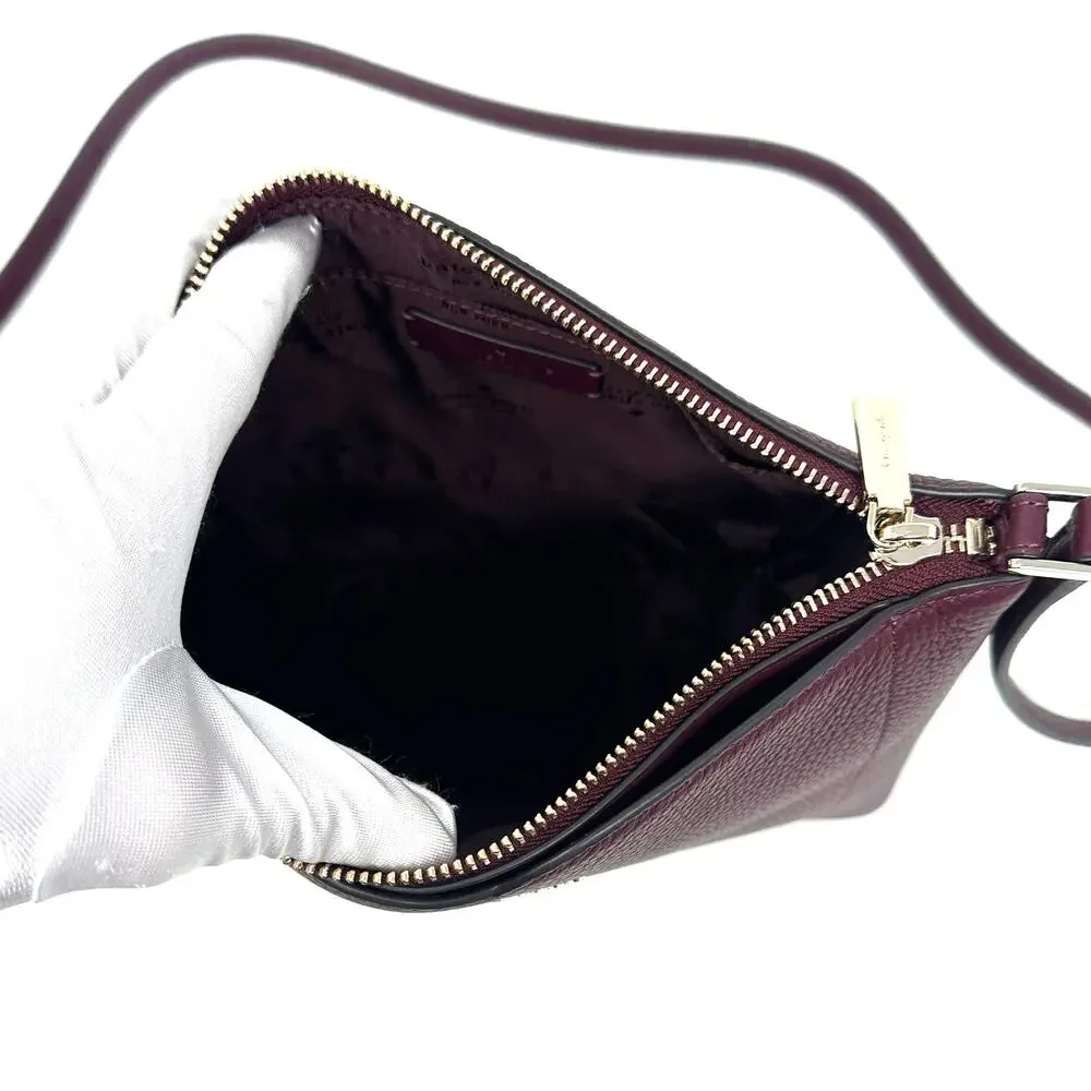 Kate Spade Harlow Crossbody Purse Deep Berry Purple Leather WKR00058